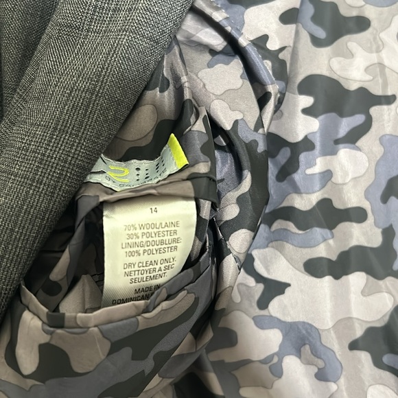 C2 BY CALIBRATE BOY BLAZER WOOL BLEND GRAY V NECK SZ 14 - Picture 9 of 10